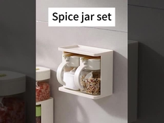 دوامدار 2 شبکه های شفاف ادویه جات ظرف شیشه ای ظرف های شیشه ای با دسته و قاشق